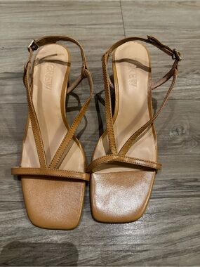 J. Crew Cognac Tan Leather Strappy Sandals